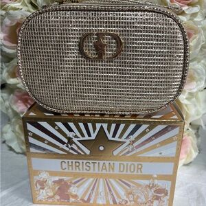 #408 Dior Metallic Rose Gold Mesh Cosmetic Case